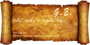 Gáspár Emőke névjegykártya